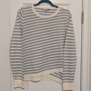 LOFT Striped Wrap-hem Sweater